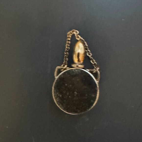 Vtg Mini Rose Guilloche Enamel Perfume Bottle Pendant w/ Chain, Dauber NICE! - Picture 6 of 6